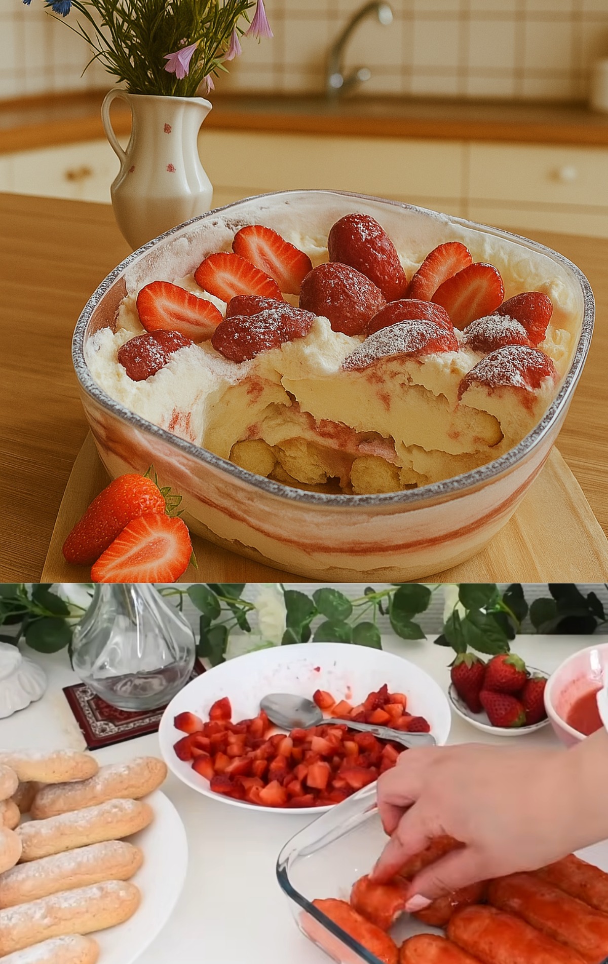 Zemeņu Šarlotes Tiramisu Gabaliņš – Svaiga un Eleganta Recepte