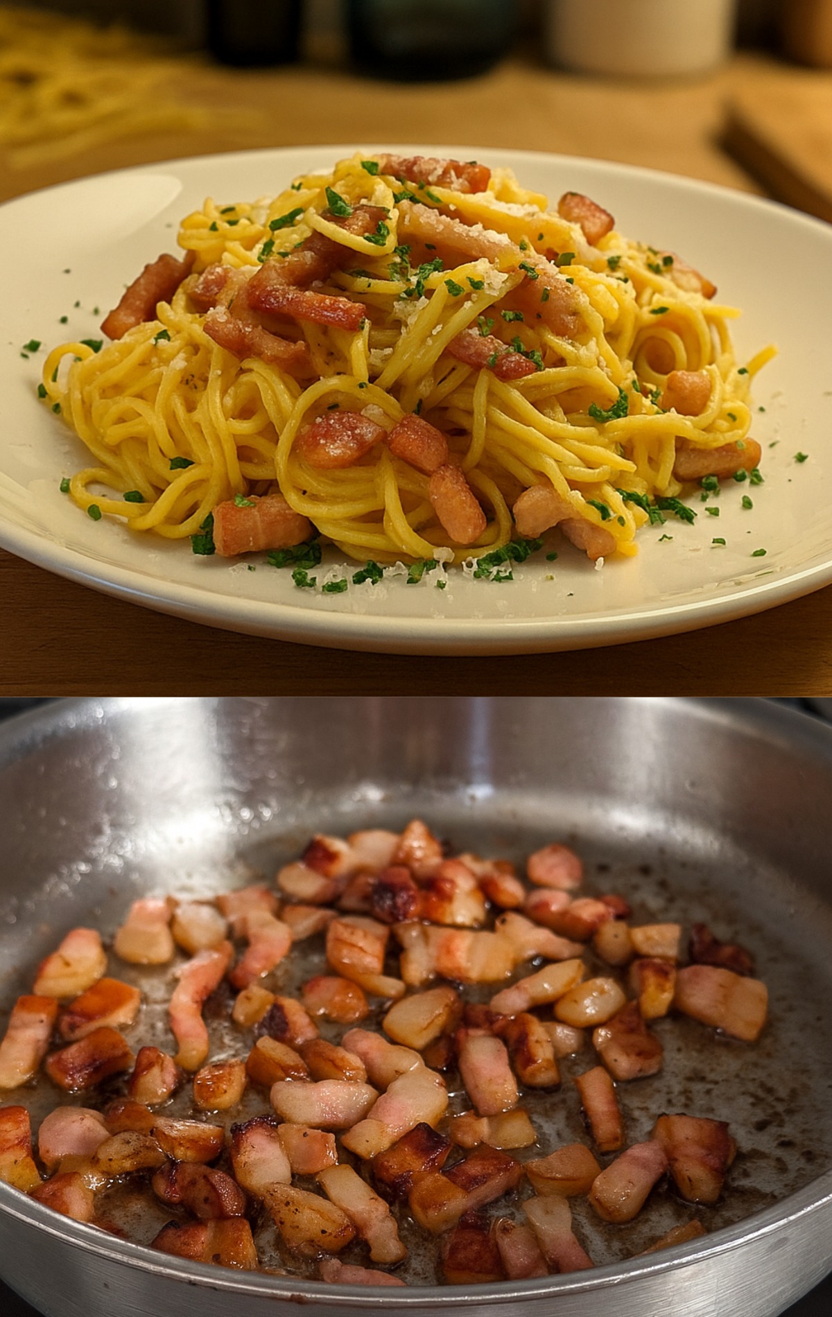 Spageti alla Carbonara — autentiska itāļu recepte
