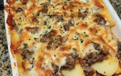 Sirsnīgs hamburgeru kartupeļu sacepums