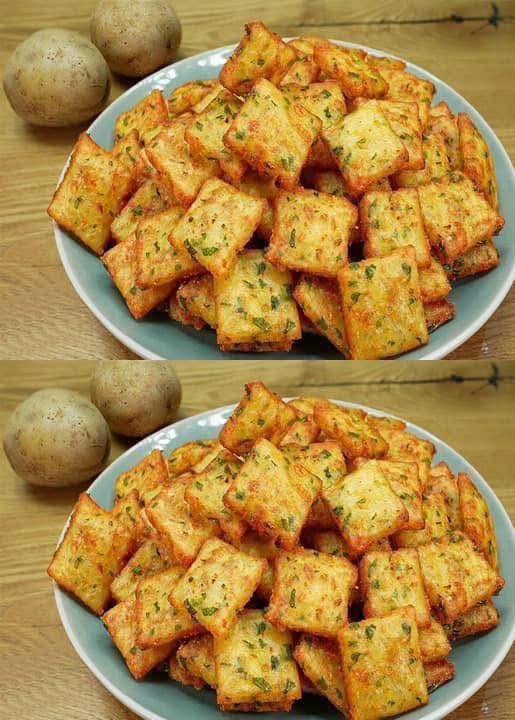 Kraukšķīgi kartupeļu kvadrātiņi