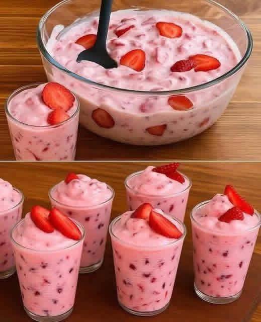 Vienkāršs zemeņu deserts, ko pagatavot 2 minūtēs