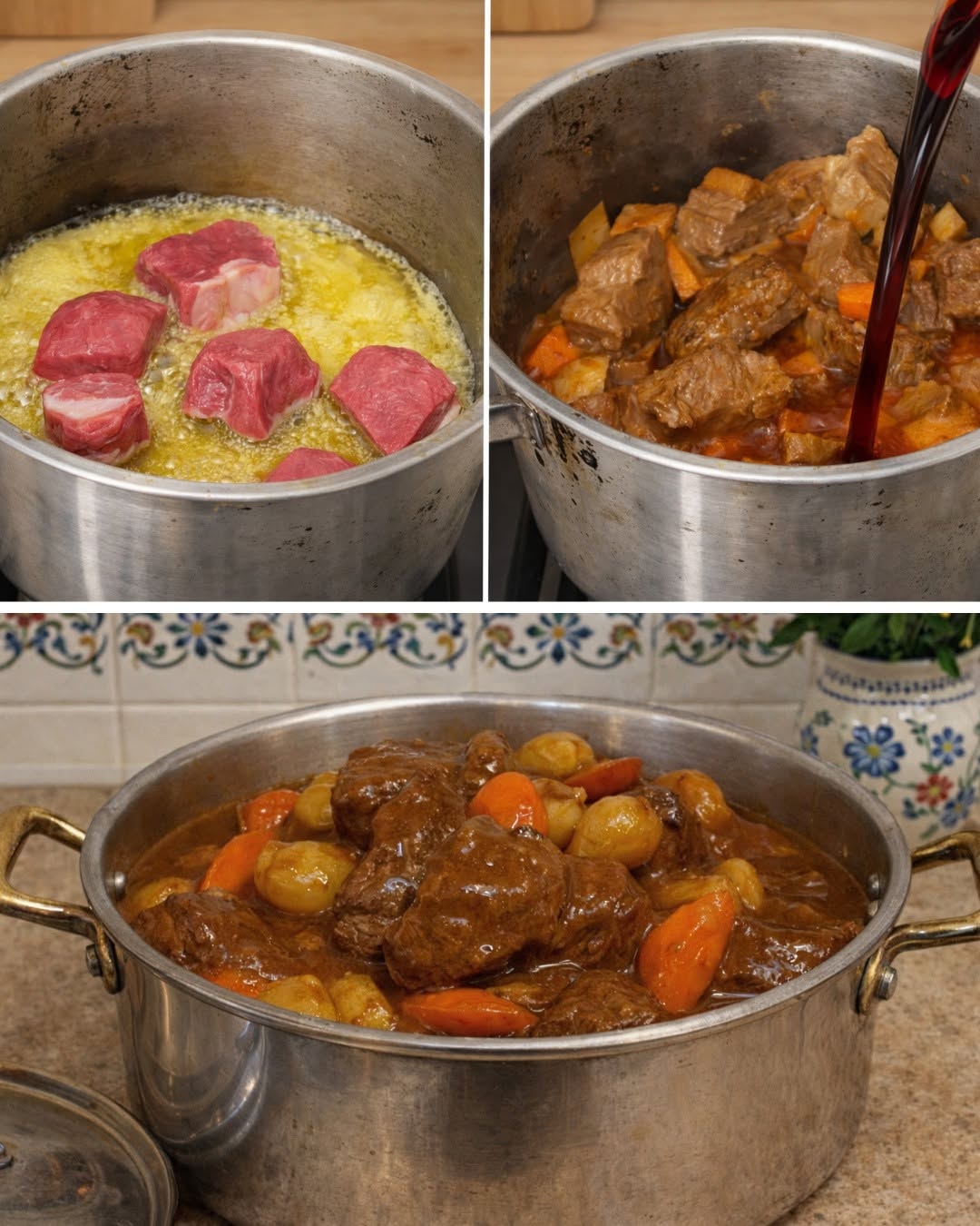 Tradicionālā liellopa burgundiete — autentiska franču recepte