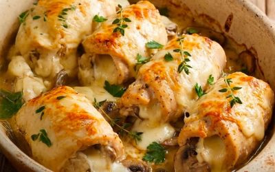 🧀 Pildīta vista ar sēnēm un kausētu sieru, cepta cepeškrāsnī