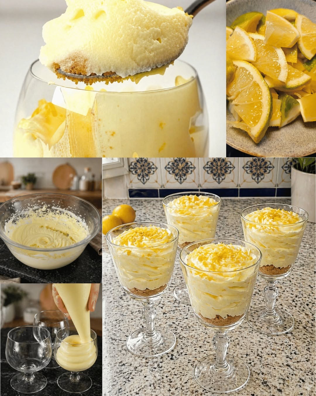 Krēmīgs citronu putas 5 minūtēs (cepšana nav nepieciešama)