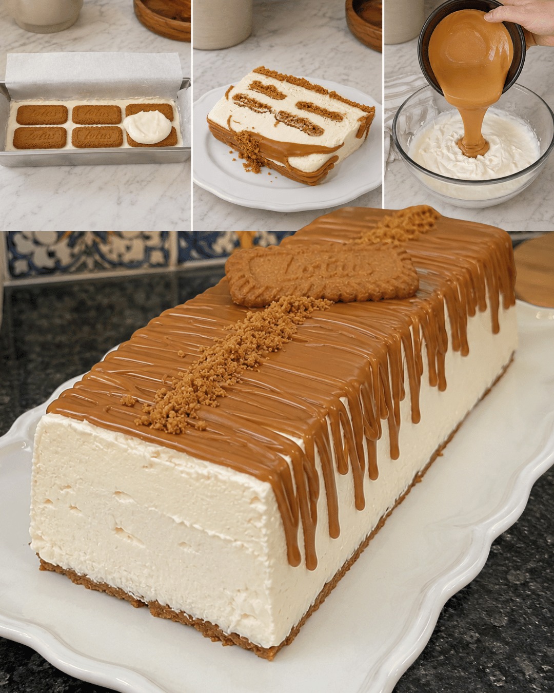 Lotus Biscoff saldējuma tarte (īpaši krēmīga un bez cepšanas)