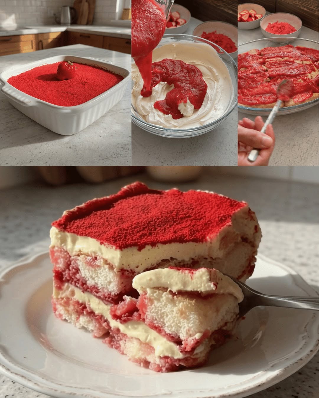 Zemeņu tiramisu, konditorejas izstrādājums