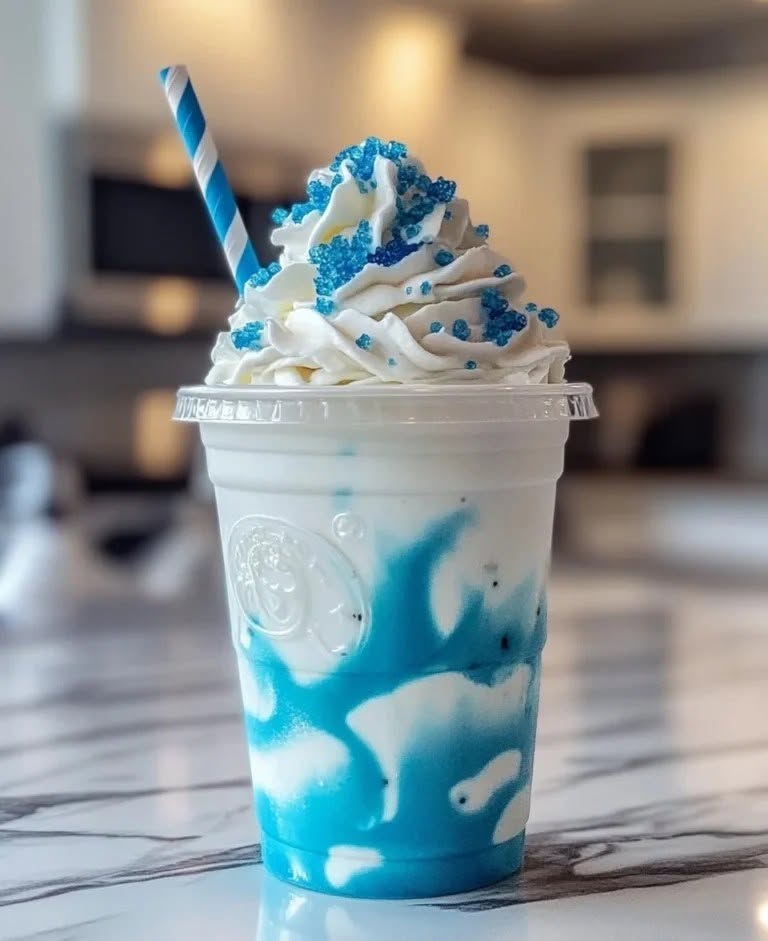 Vaniļas un zilo aveņu Frappuccino | Atsvaidzinošs našķis