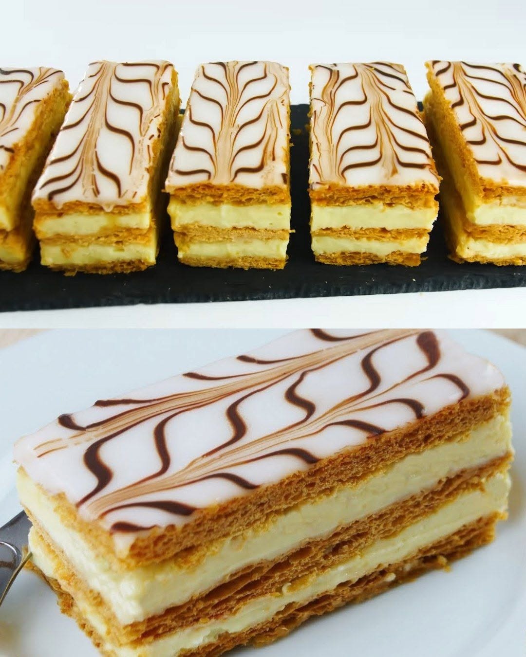 Tradicionālā Mille-Feuille recepte