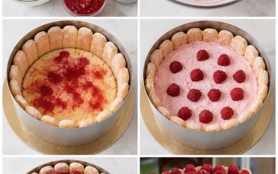 Gardēžu aveņu šarlote: svaigs un elegants deserts, ko dalīties
