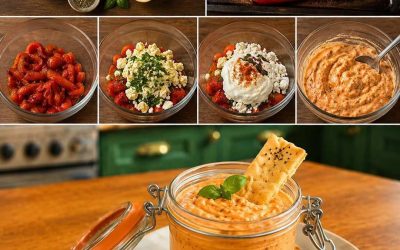 Piparu sviests ar fetas sieru un jogurtu: viegli pagatavojama un aromātiska uzkodu sviests